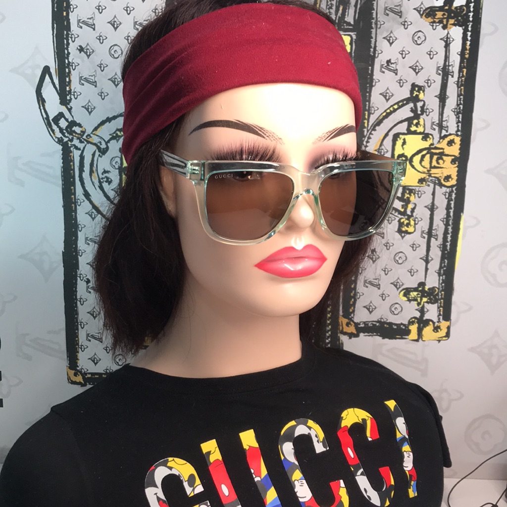 Brand New Gucci Gg0976s 002 Sunglasses Green Mint With Brown Lenses